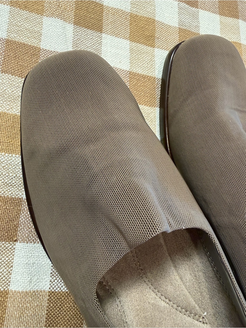 Aerosoles Heel Rest Taupe Stretch Slip On Comfort Flats Women 8.5
